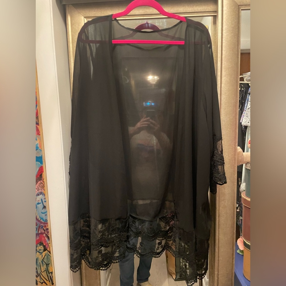 Cute black NWOT lace see through 
jacket size 3XL